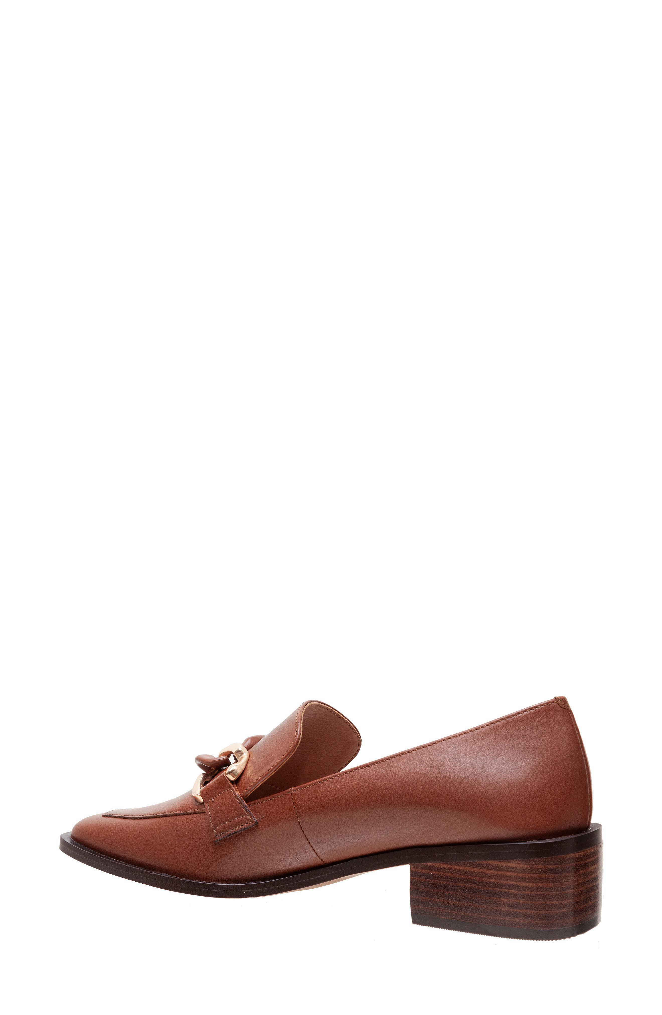 Chrystie Chain Block Heel Loafer, Alternate, color, COGNAC