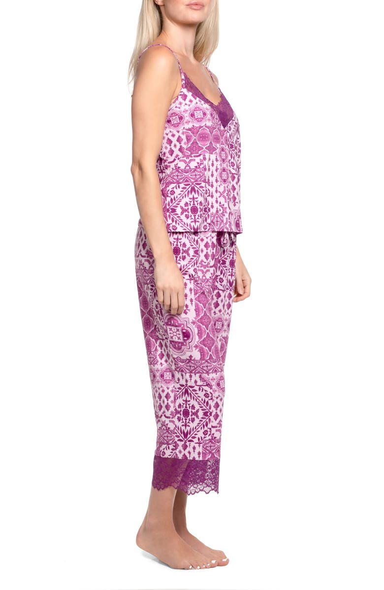 In Bloom by Jonquil Brit Knit Crop Pajamas, Alternate, color, Plum