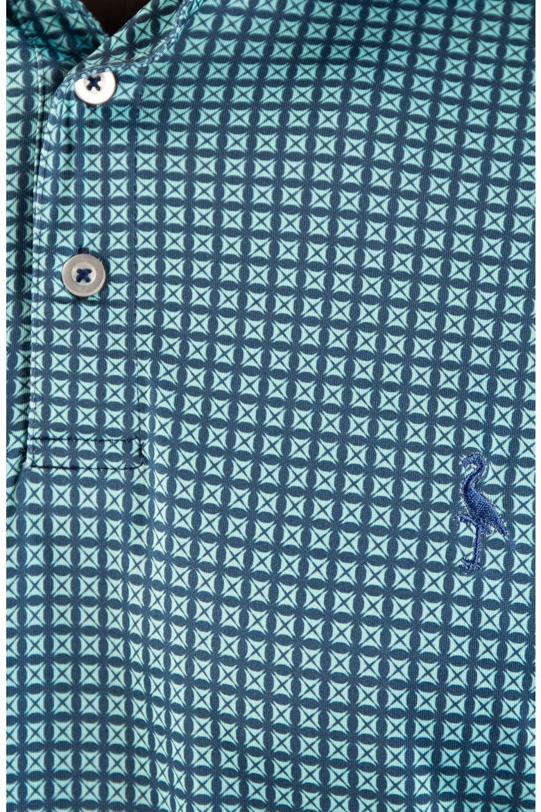 Square Geo Printed Performance Polo, Alternate, color, SEAFOAM