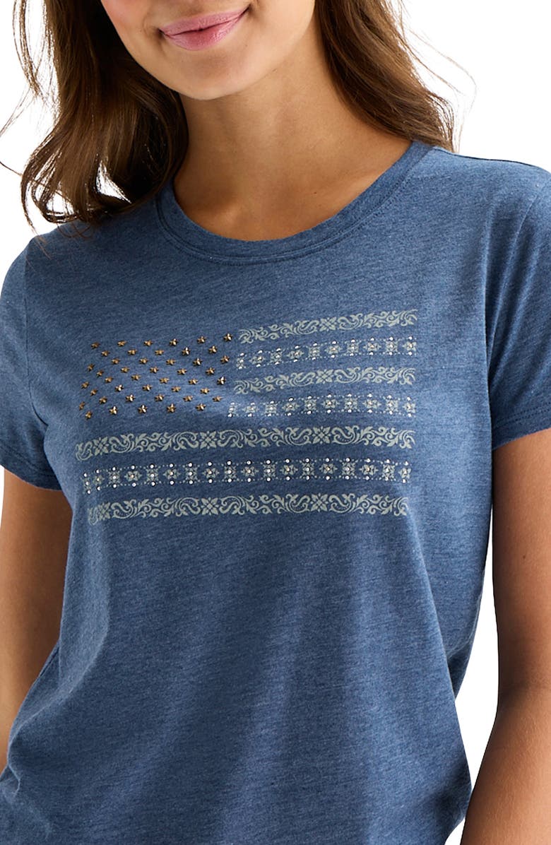 Lucky Brand Flag Crewneck Short Sleeve T-Shirt, Alternate, color, Sargasso Sea