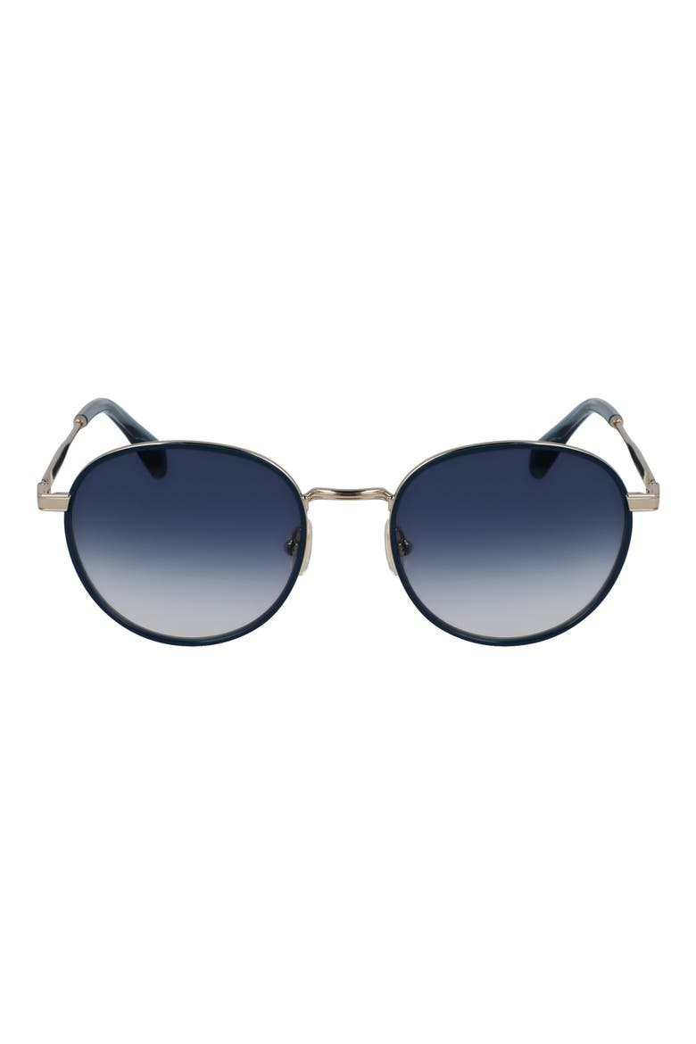 Mabley 53mm Gradient Round Sunglasses, Main, color, 710 LIGHT GOLD/ PETROL