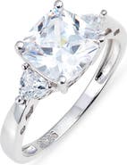 Nordstrom Cushion Cut Cubic Zirconia 3-Stone Ring