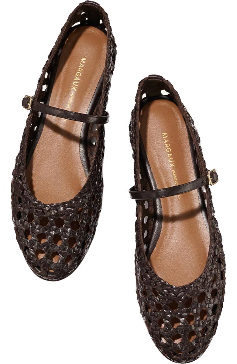 MARGAUX The Woven Demi Jane Flat, Alternate, color, Espresso Leather