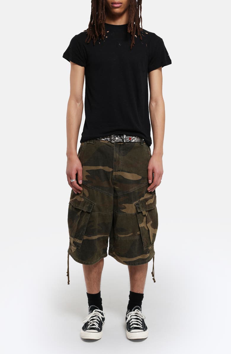 JADED LONDON Camo Oversize Cotton Cargo Shorts, Alternate, color, Camo