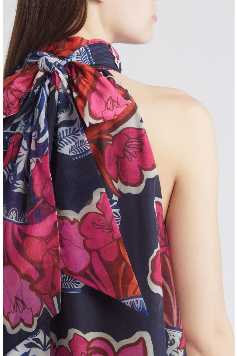 Kinosei Floral Organza Maxi Dress, Alternate, color, DARK BLUE
