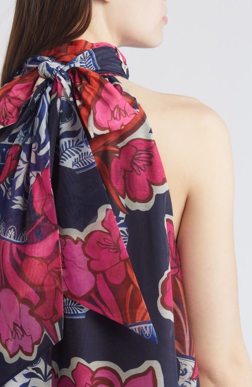 Ted Baker London Kinosei Floral Organza Maxi Dress In Dark Blue