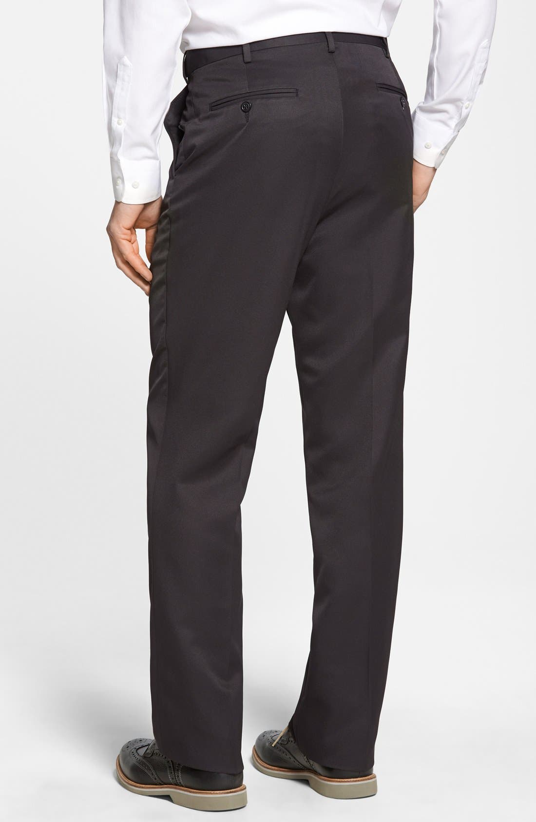 Self Sizer Waist Flat Front Classic Fit Microfiber Trousers - image 2
