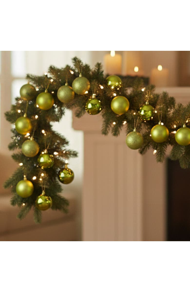 Northlight 12ct Kiwi Green Shatterproof 4-Finish Christmas Ball Ornaments 4", Alternate, color, 