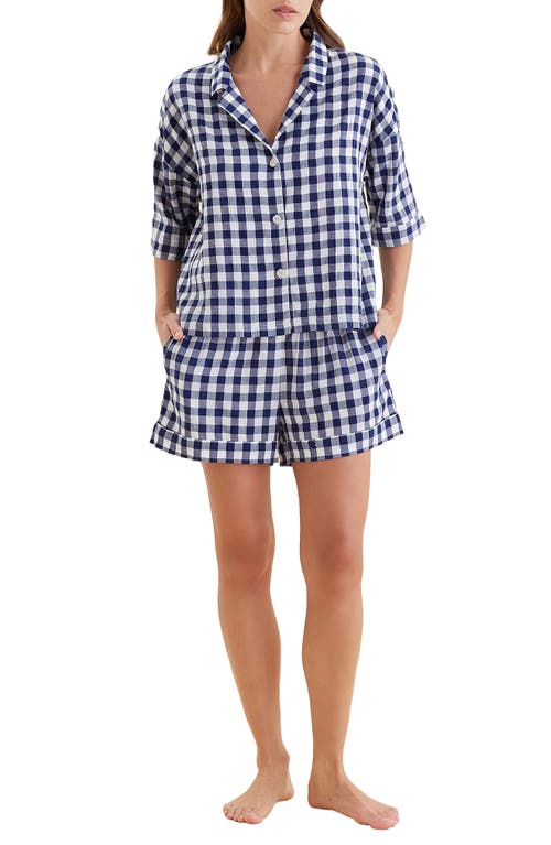 PAPINELLE PAPINELLE GINGHAM SEERSUCKER SHORT PAJAMAS