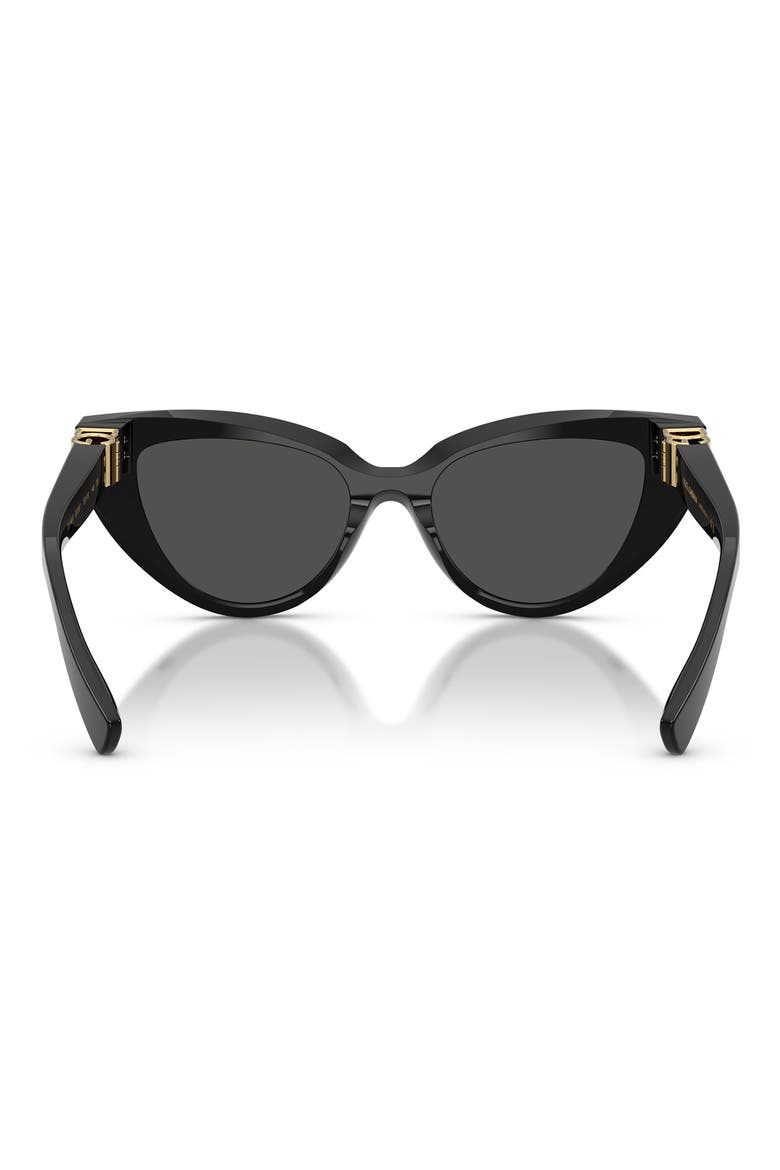 52mm Polarized Cat Eye Sunglasses, Alternate, color, BLACK