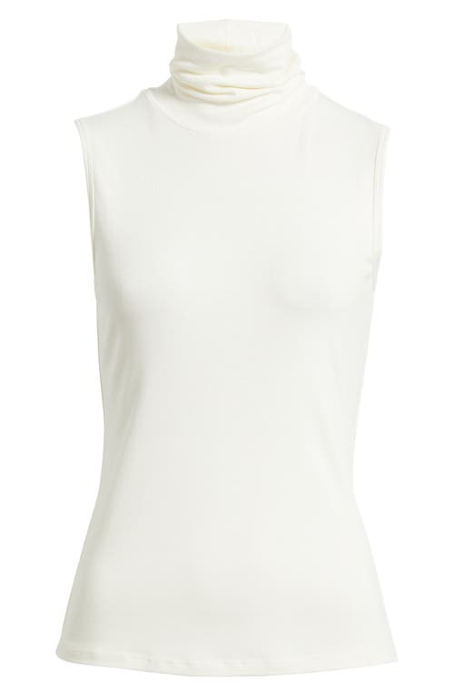 Theory Wendel Sleeveless Turtleneck Top In White