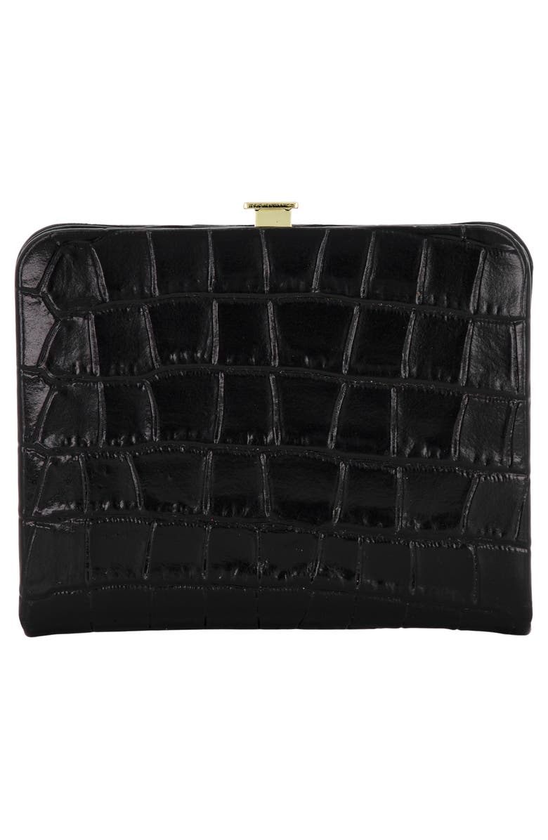 Vince Croc Embossed Frame Wallet, Alternate, color, Black