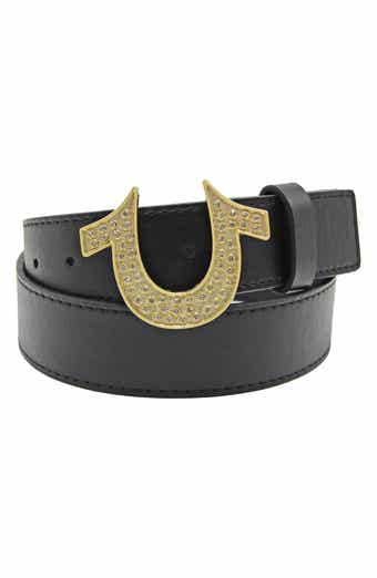 True Religion Sparkle Sage Horseshoe Buckle Belt