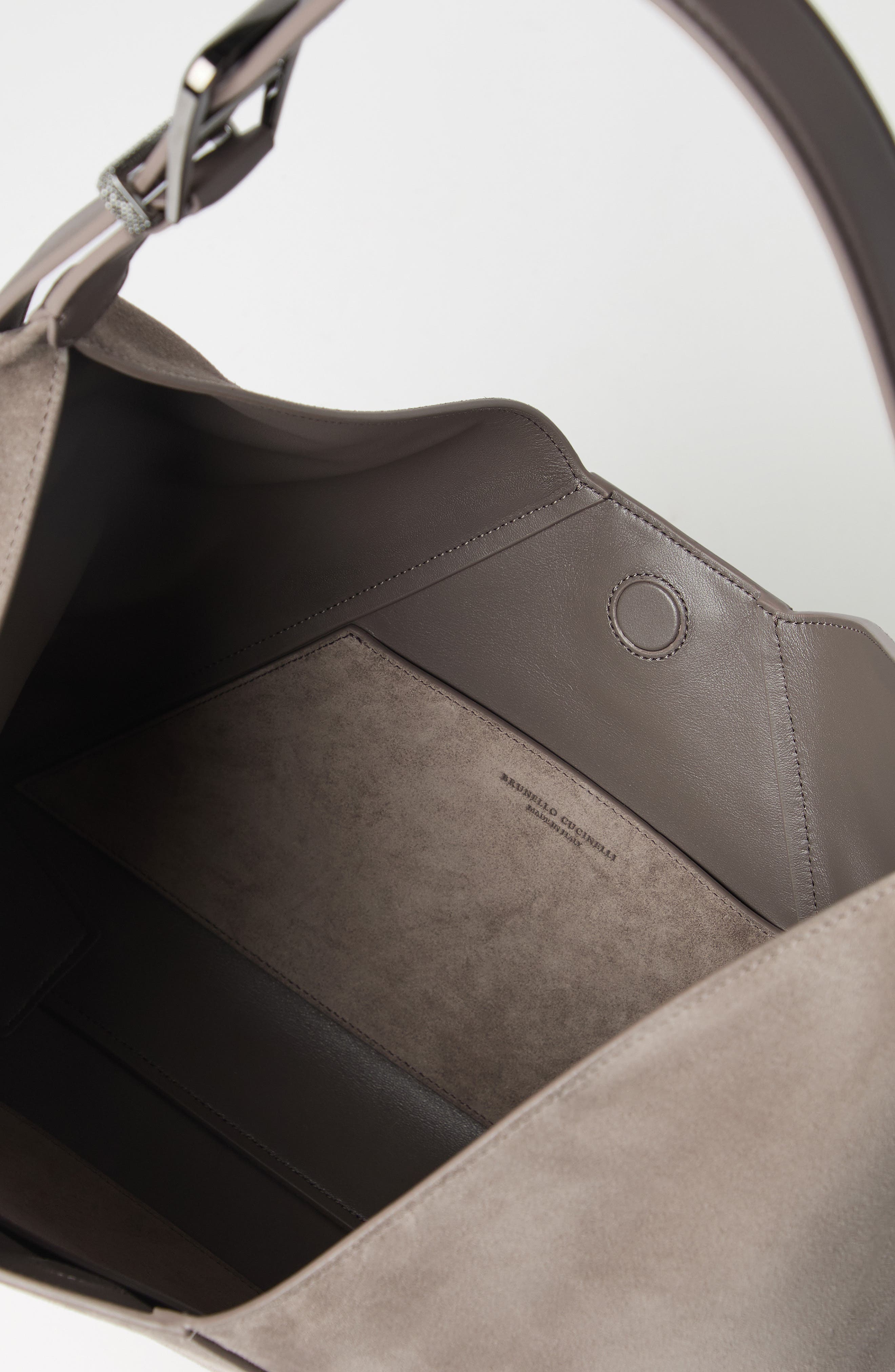 Brunello Cucinelli Suede calfskin BC Duo Hobo bag, Alternate, color, 