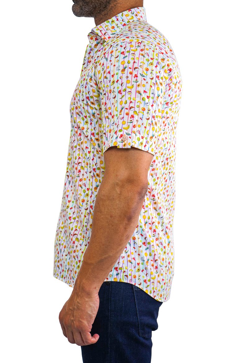 Galileo Stretchfruits Multi Short Sleeve Performance Button-Up Shirt, Alternate, color, WHITE