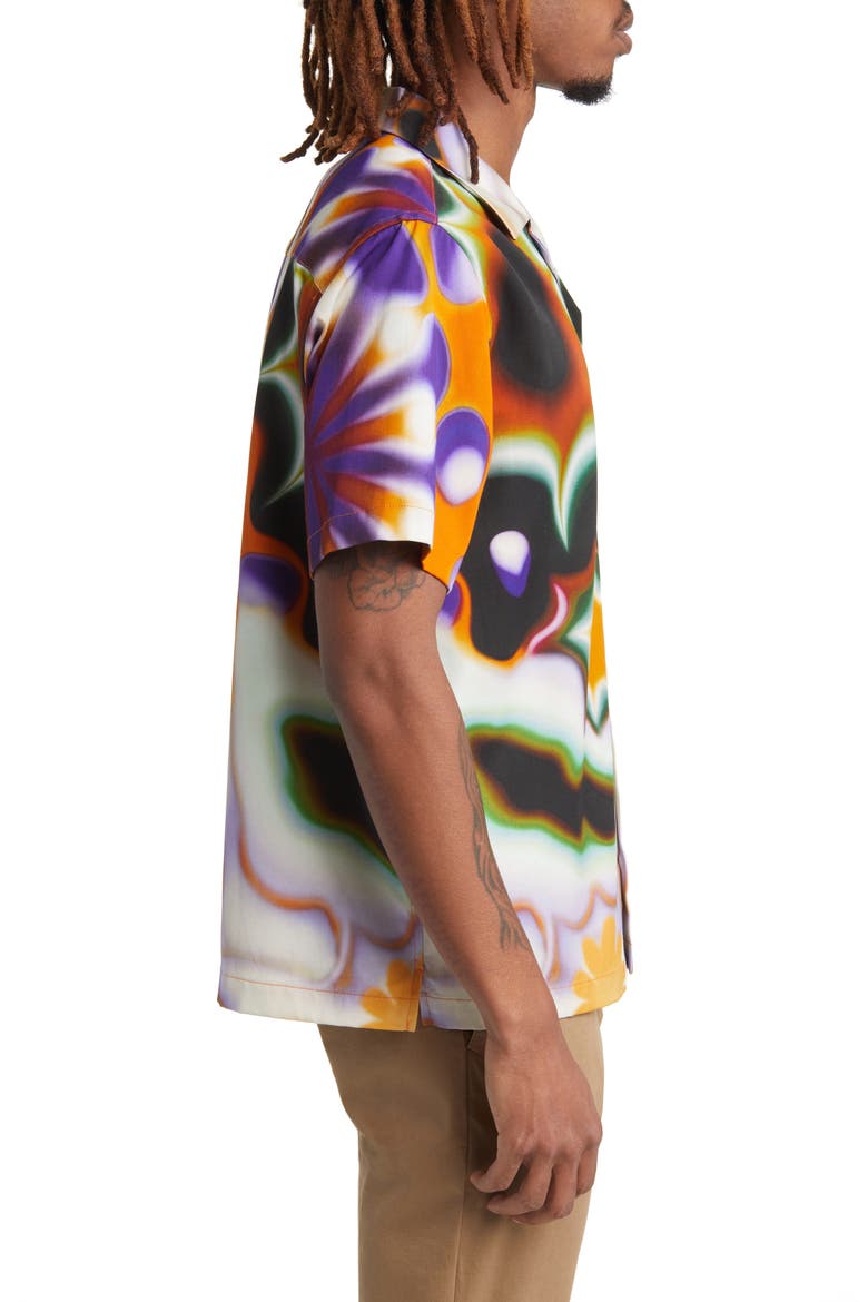 Canty Shawnax Abstract Floral Camp Shirt, Alternate, color, MARMELADE