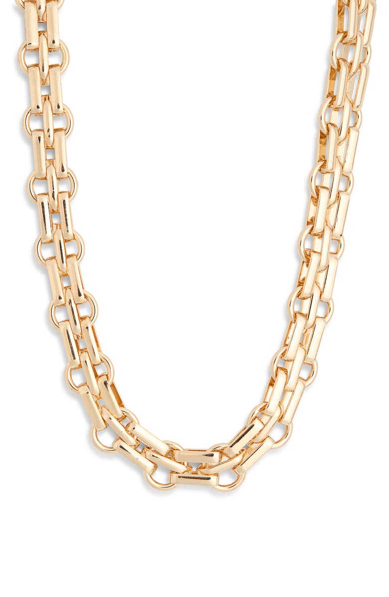 Ettika Interlocking Chain Necklace, Main, color, Gold