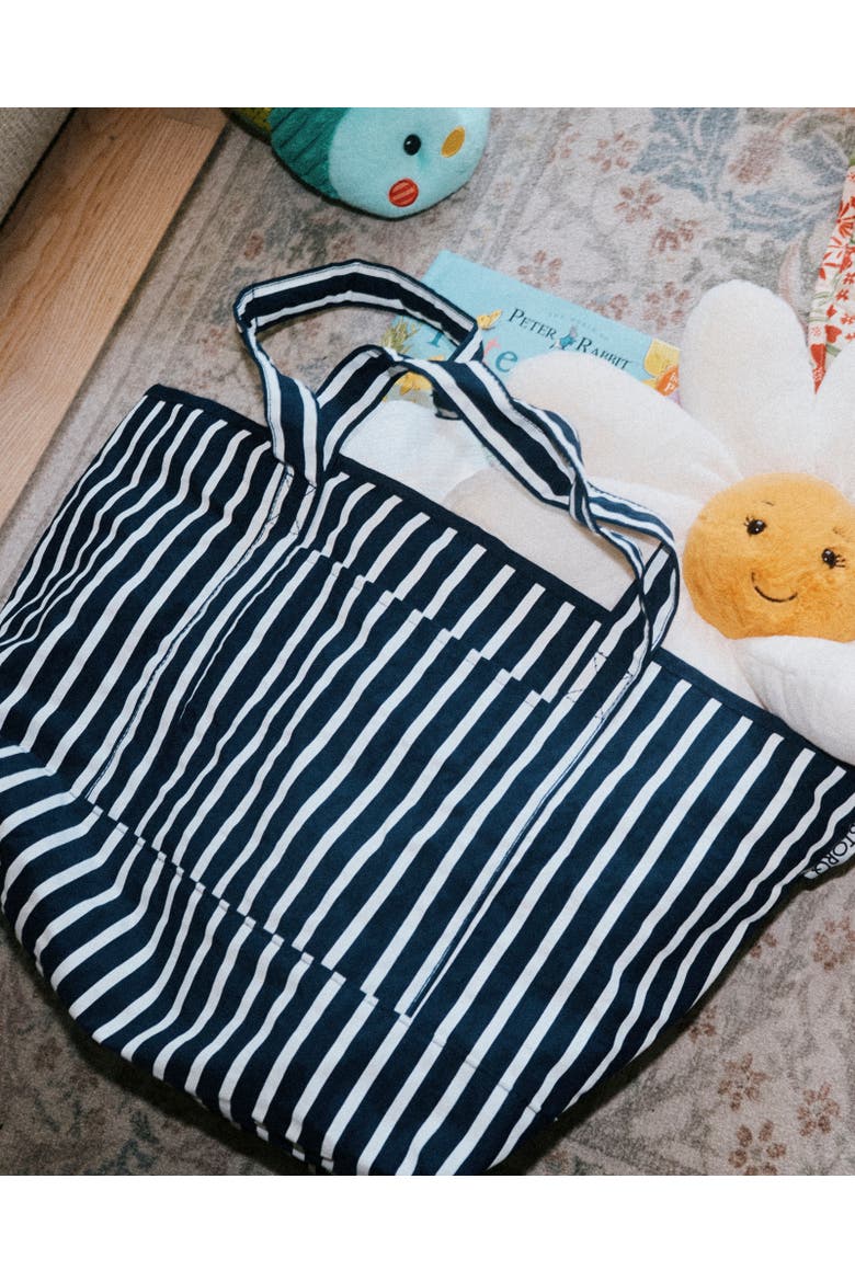 Packable Park Carryall, Alternate, color, Navy Stripe