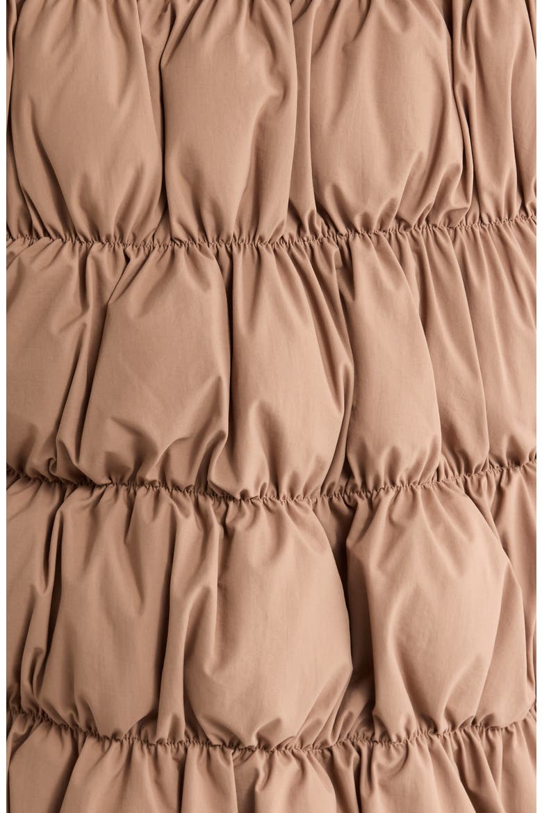 Ruched Puffer Vest, Alternate, color, BROWNIE