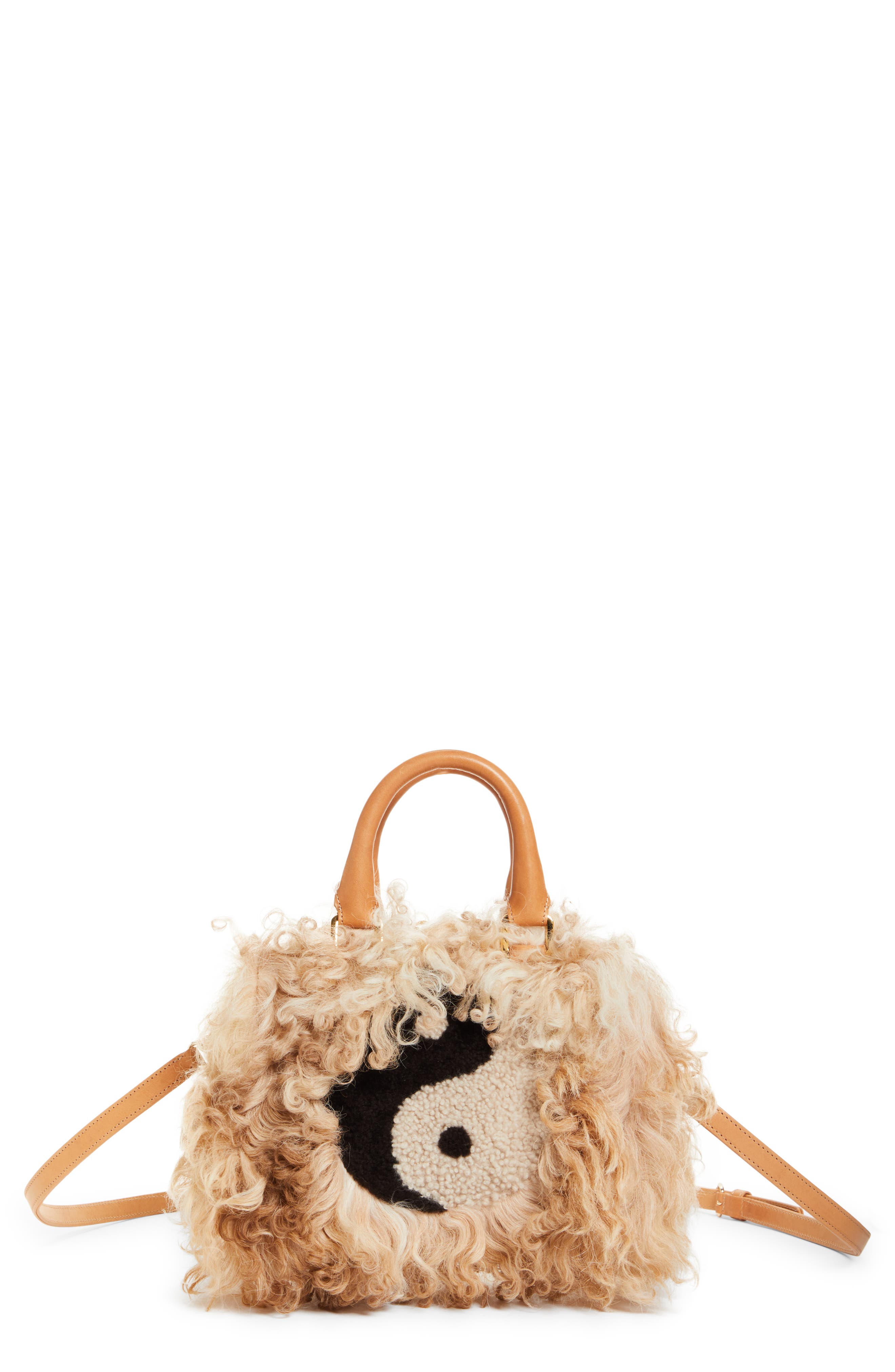 Brother Vellies Mini Island Genuine Shearling Top Handle Bag, Main, color, 