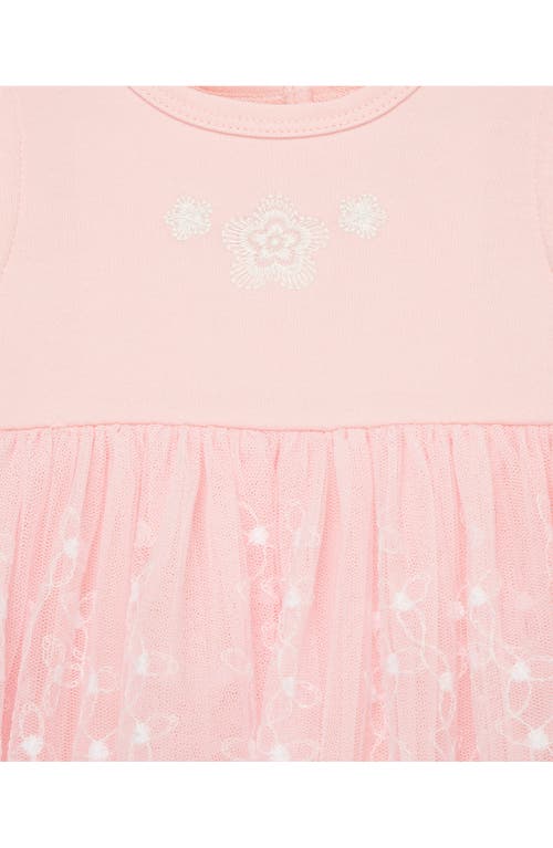 Little Me Floral Border Skirted Bodysuit & Headband Set In Pink