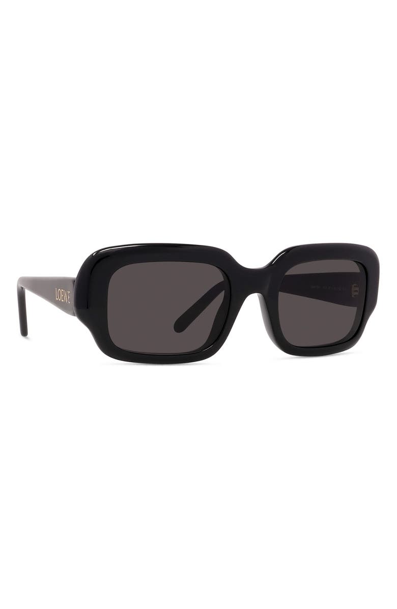 Loewe 51mm Rectangular Sunglasses, Alternate, color, Shiny Black / Smoke