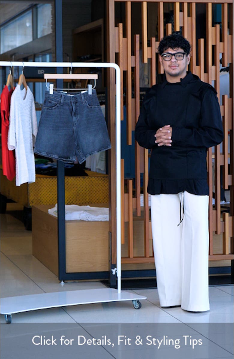 High Waist Mid Thigh Baggy Denim Shorts, sales video thumbnail