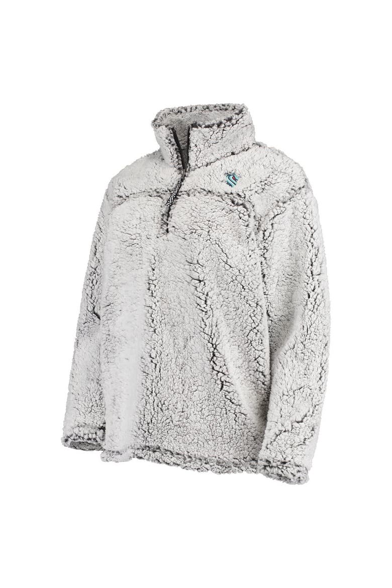 Women's G-III 4Her by Carl Banks Gray Seattle Kraken Sherpa Quarter-Zip Jacket, Alternate, color, Gray