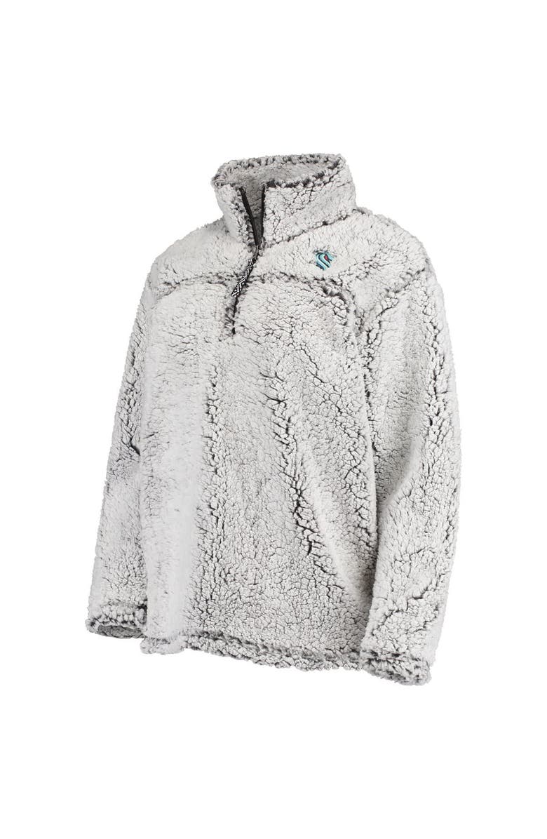 G-III 4HER BY CARL BANKS Women's G-III 4Her by Carl Banks Gray Seattle Kraken Sherpa Quarter-Zip Jacket, Alternate, color, Gray