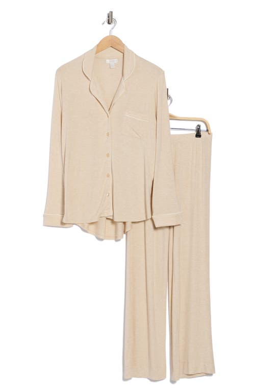 Nordstrom Rack Tranquility Long Sleeve Shirt & Pants Two-piece Pajama Set In Neutral