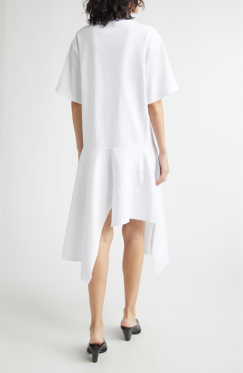 Stella McCartney Deconstructed Organic Cotton T-Shirt Dress, Alternate, color, Pure White