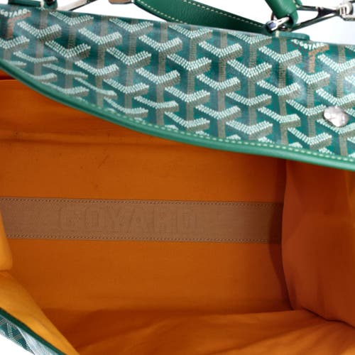 Pre-owned Goyard Goyard Saint Leger Briefcase Backpack Coated Canvas In Green