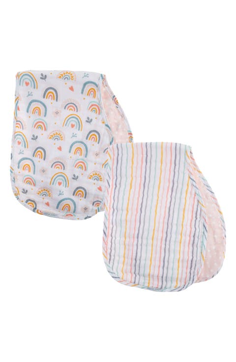 2-Pack Reversible Cotton Muslin Burp Cloths