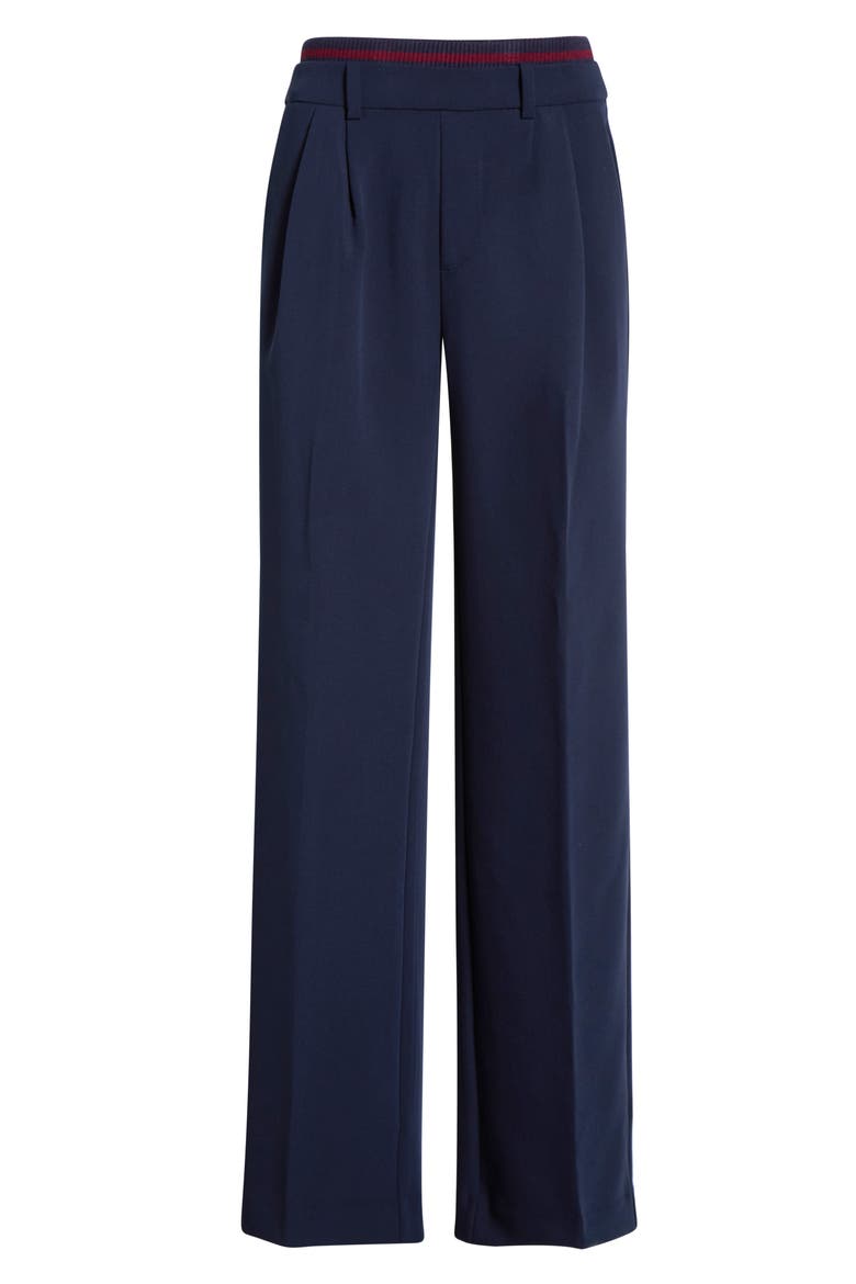 The Varsity Wide Leg Pants, Alternate, color, NAVY/ VINO