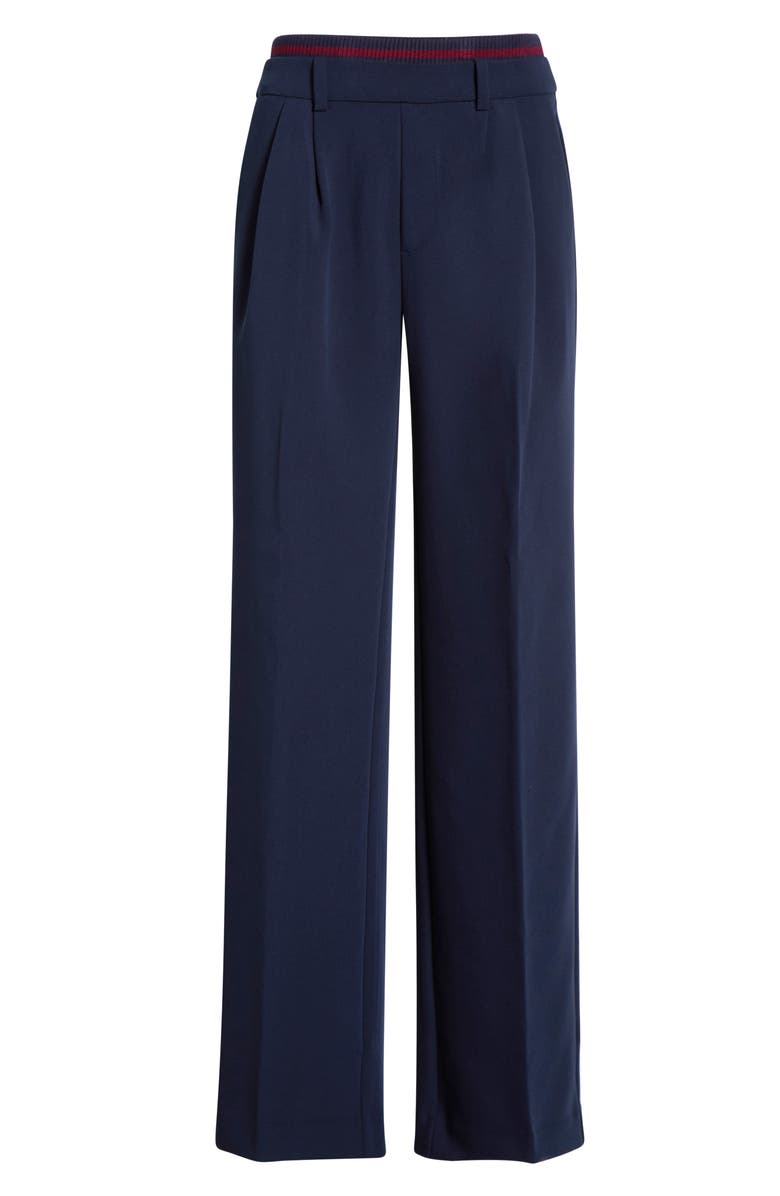 Favorite Daughter The Varsity Wide Leg Pants, Alternate, color, Navy/ Vino