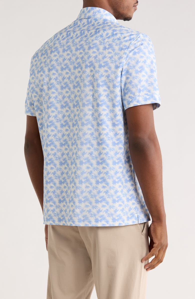 Bugatchi Short Sleeve Woven Button-Up Shirt, Alternate, color, Riviera
