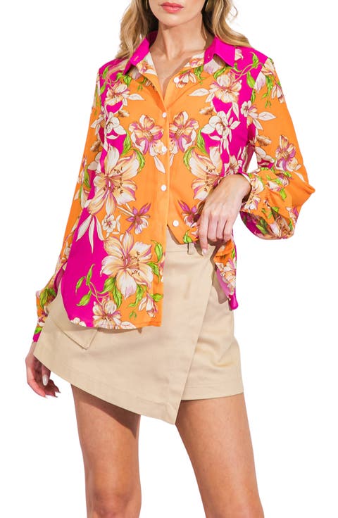 Floral Print Button-Up Shirt