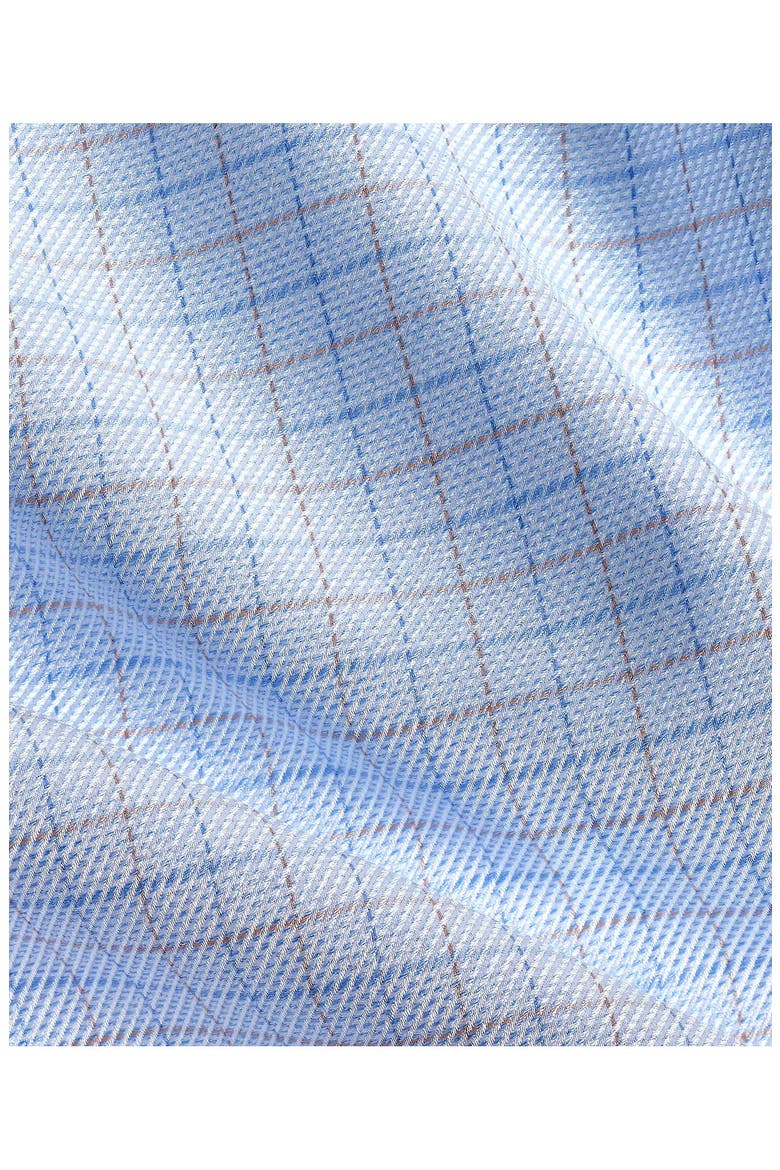 Trim Fit Light Blue Check Cotton Dobby Dress Shirt, Alternate, color, SKY/ DUNE