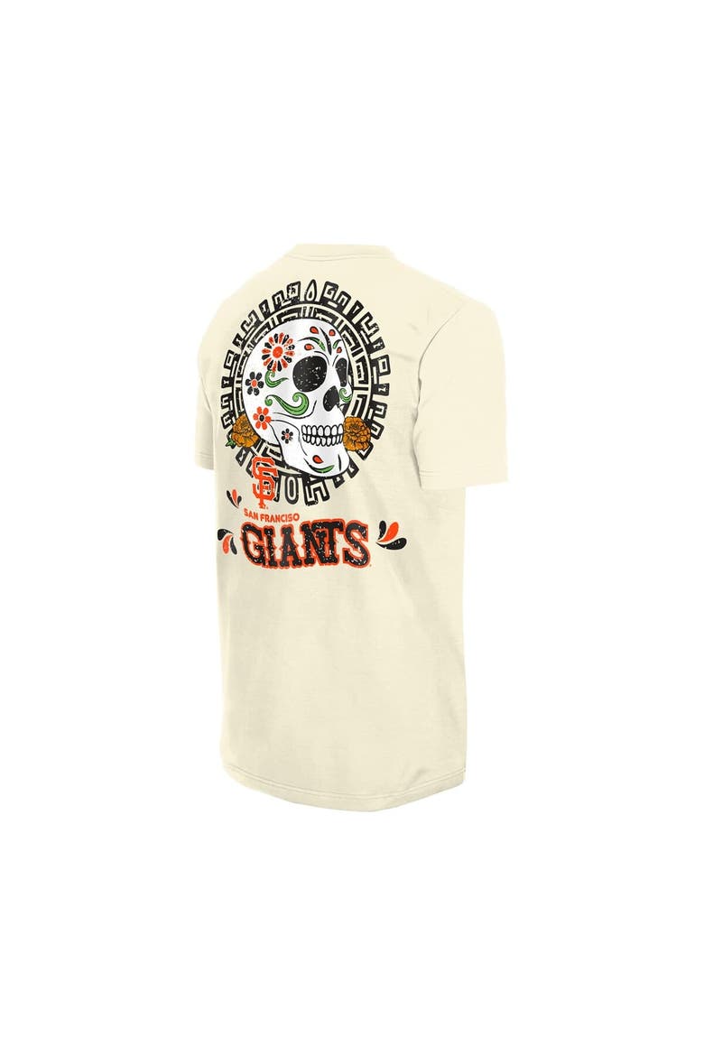 Men's New Era Natural San Francisco Giants Dia de los Muertos Sugar Skull T-Shirt, Alternate, color, Natural