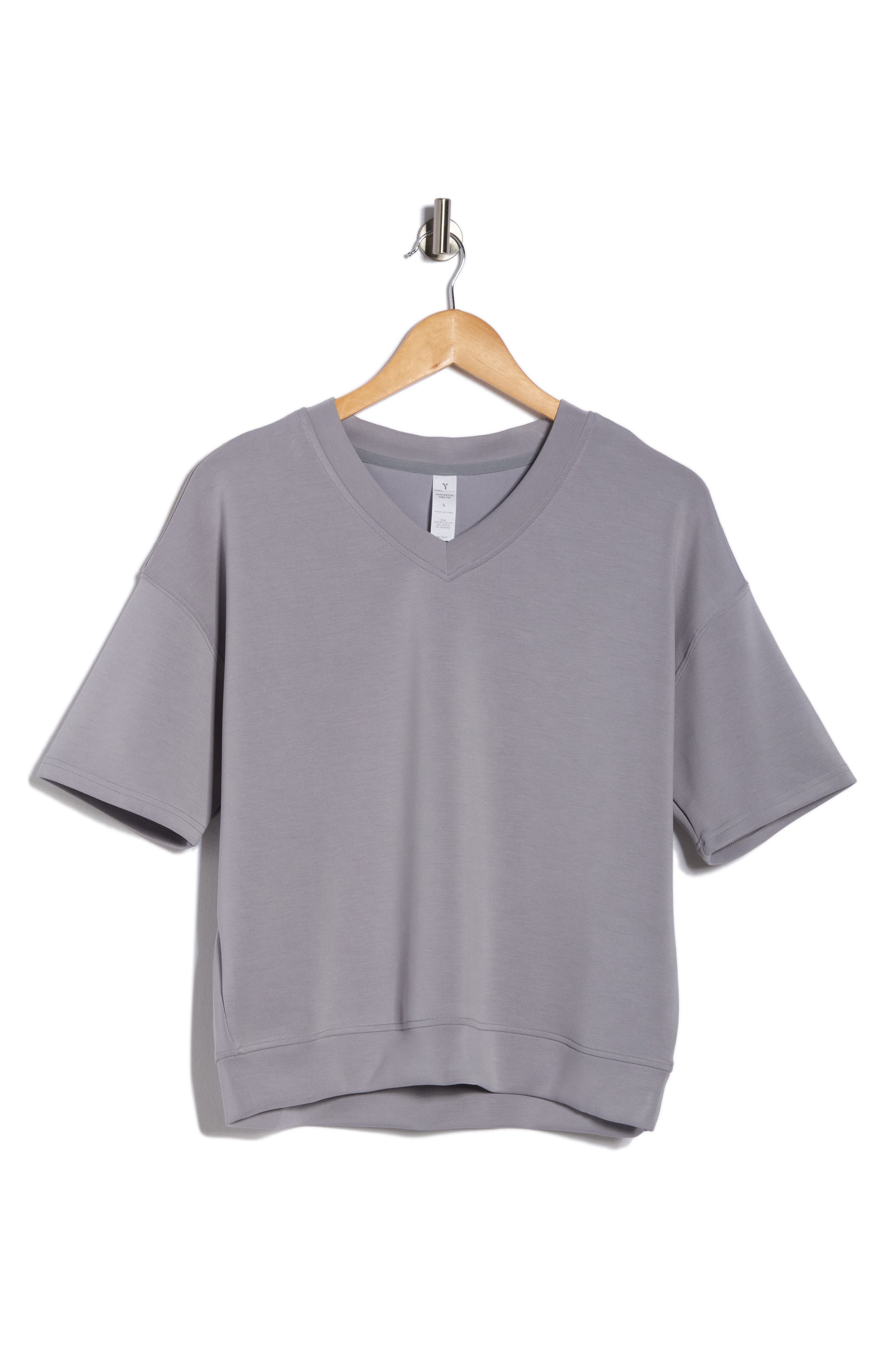 YOGALICIOUS Sandwashed Softlite Short Sleeve Top