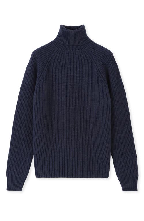 Fortela Oslo Merino Wool High Neck Sweater In Blue