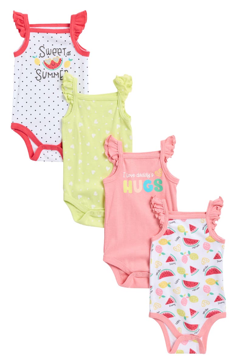 KOALA BABY 4-Pack Sleeveless Bodysuits, Main, color,