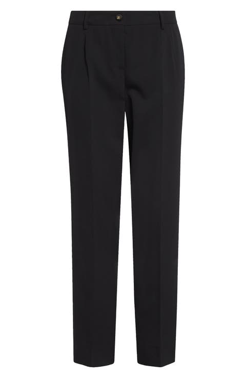 Low Rise Stretch Wool Ankle Pants