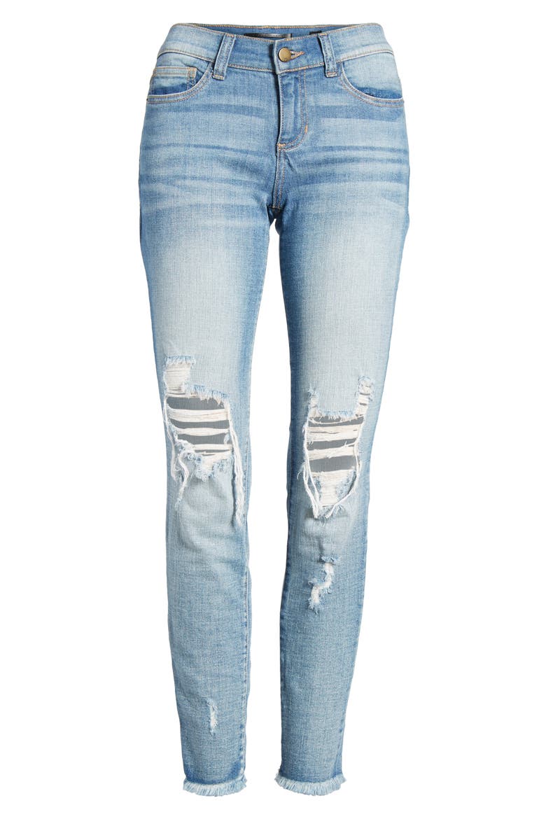 Ripped Knee Skinny Jeans, Alternate, color, MEDIUM LIGHT
