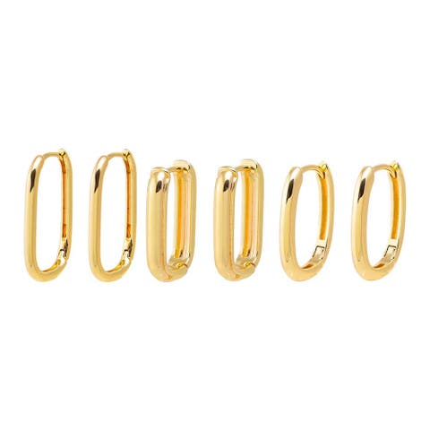Solid Graduated Width Paperclip Earring Combo Set