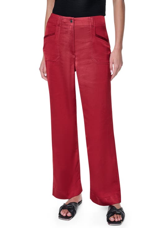 Contrast Stitch Straight Leg Pants