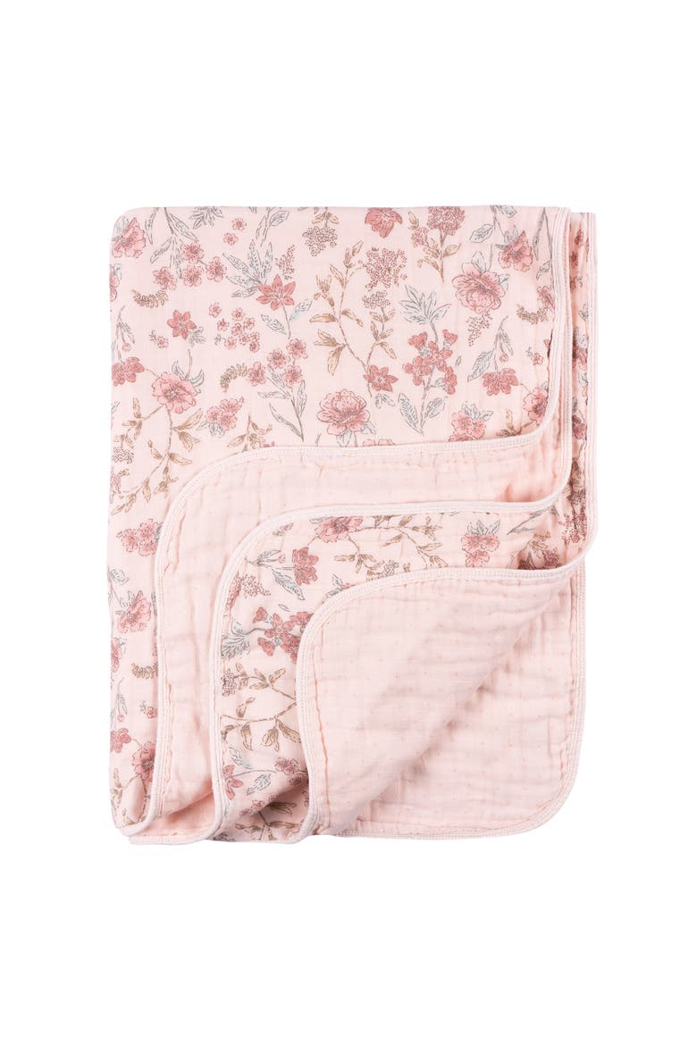 8Ply Muslin Blanket Pink Floral, Main, color, Pink Floral