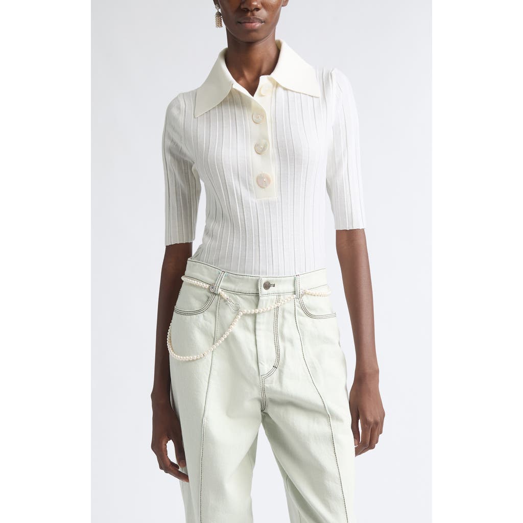 Nackiyé Nackiyè Sugarman Rib Loro Piana Wool Polo In White