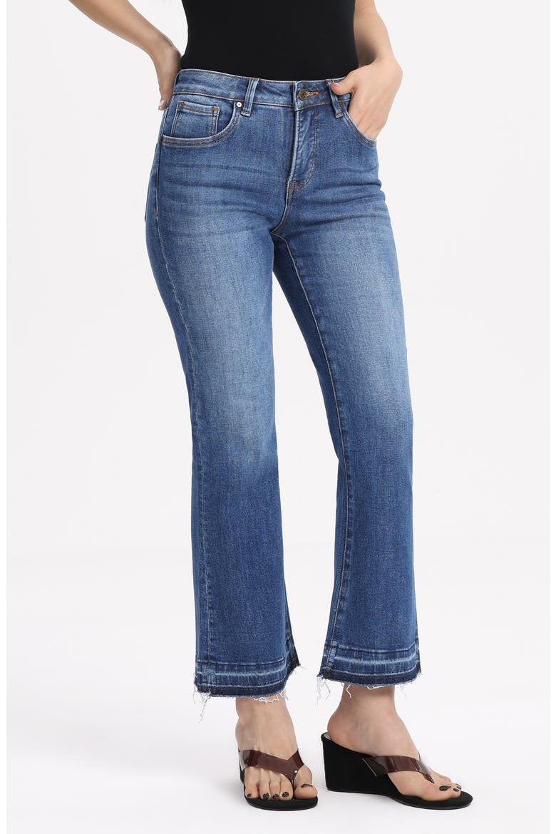 Release Hem Mid Rise Ankle Flare Jeans, Alternate, color, DARK BLUE