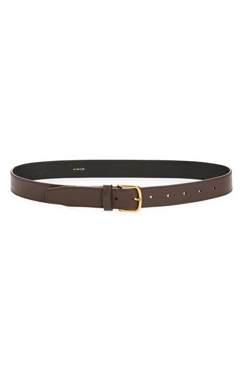 Stitched Flat Leather Belt